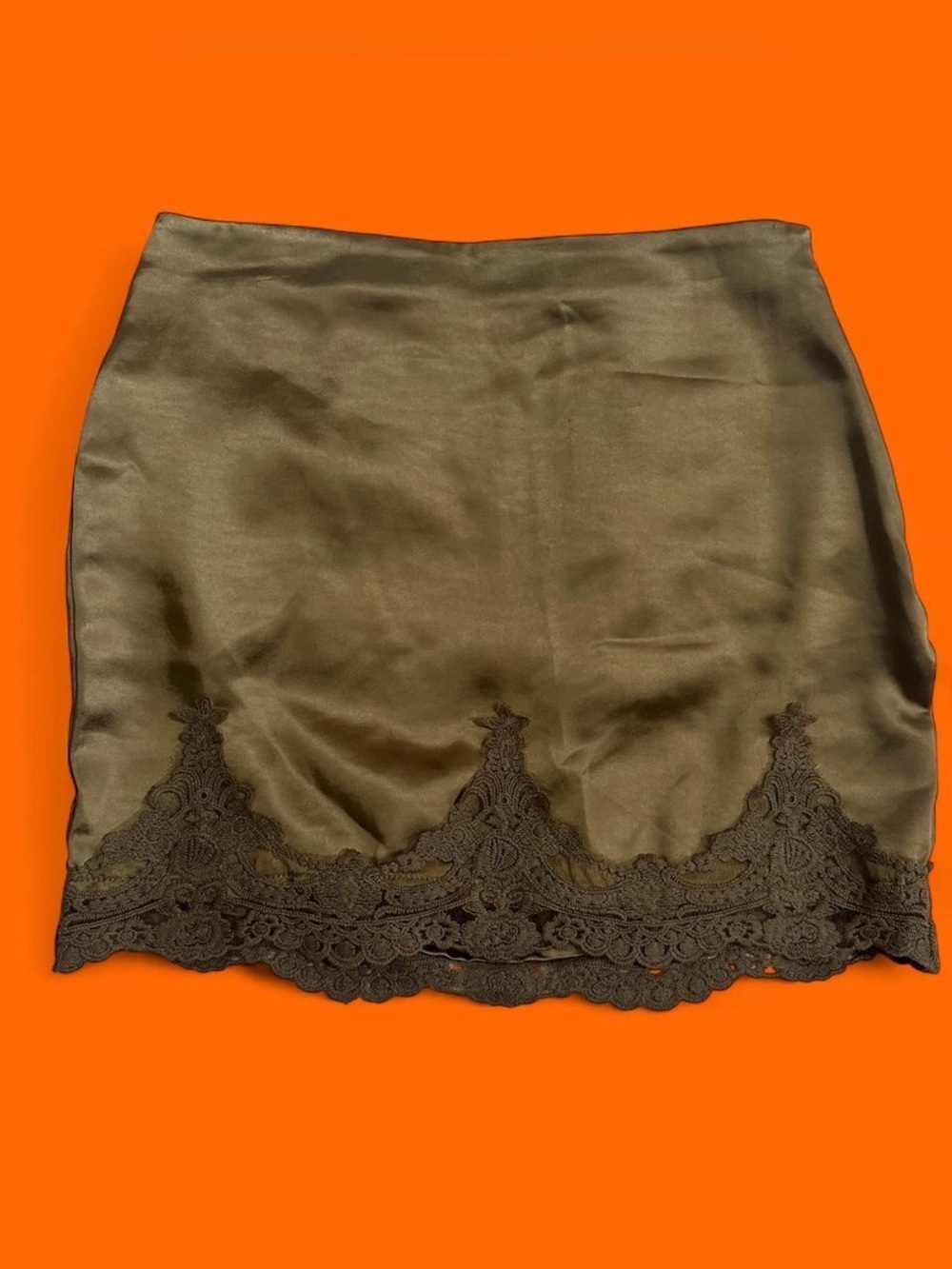 Urban Outfitters Satin Lace Trim Mini Skirt – Size S